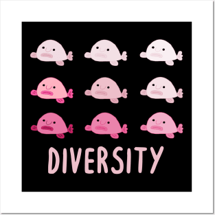 Blobfish Faces Inspiration Diversity Deep Sea Fish Posters and Art